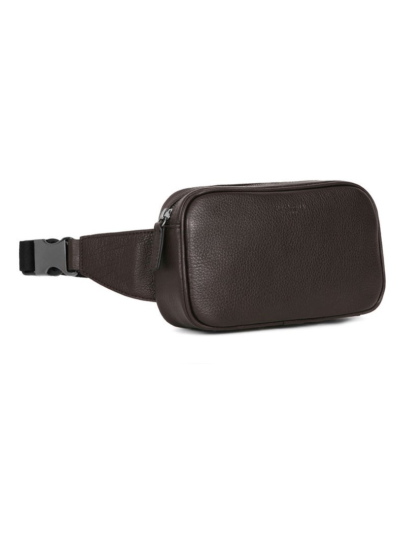 Sac banane  Cuir ENCORE Marron foncé - Kiabi