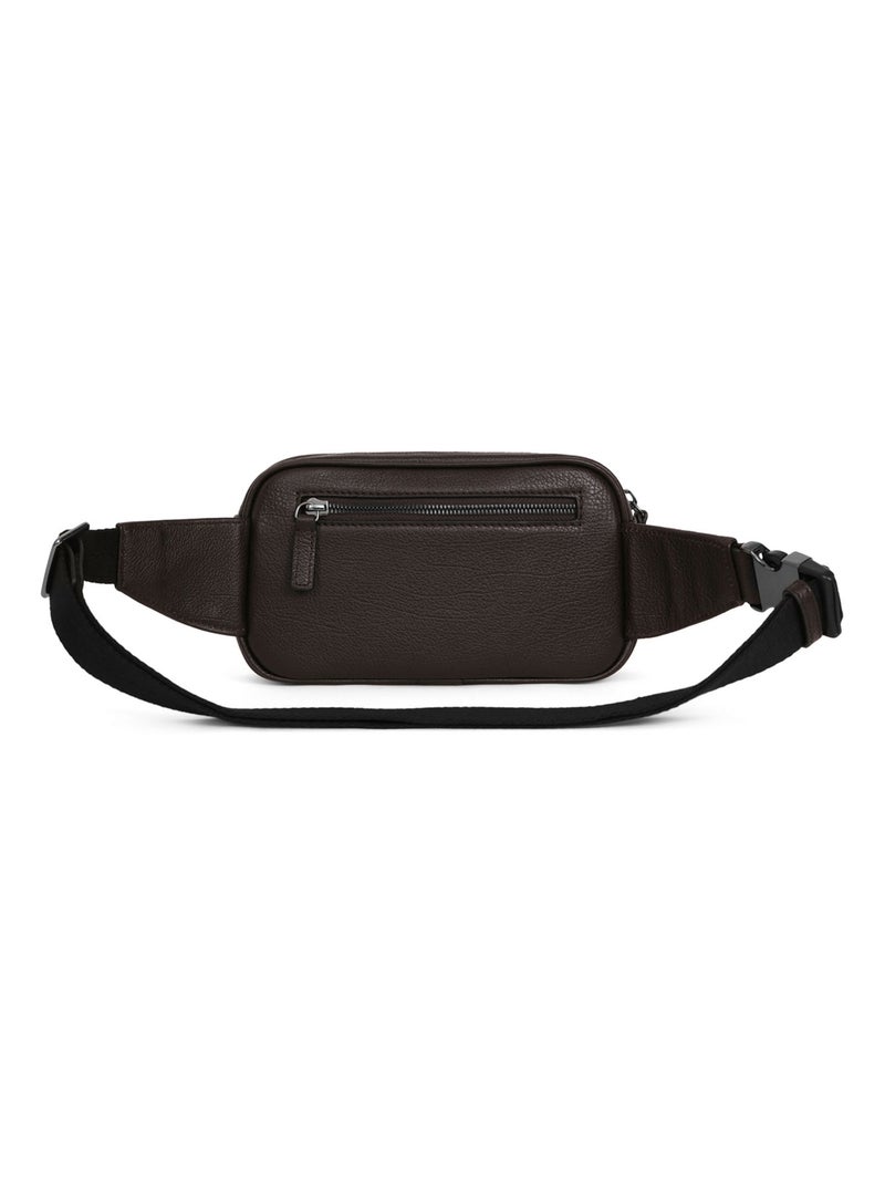 Sac banane  Cuir ENCORE Marron foncé - Kiabi