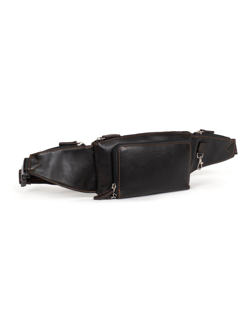 Sac banane  Cuir FÉLIN Marron - Kiabi