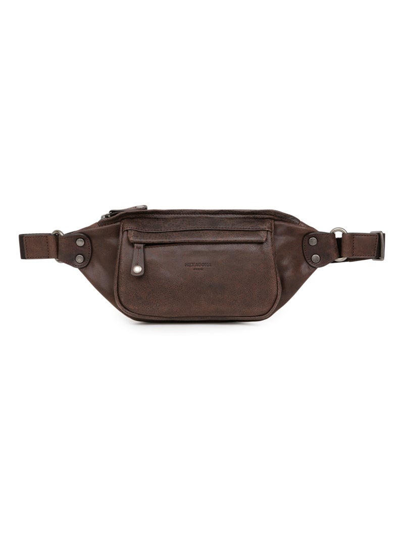 Sac banane  Cuir INSTINCT Marron - Kiabi