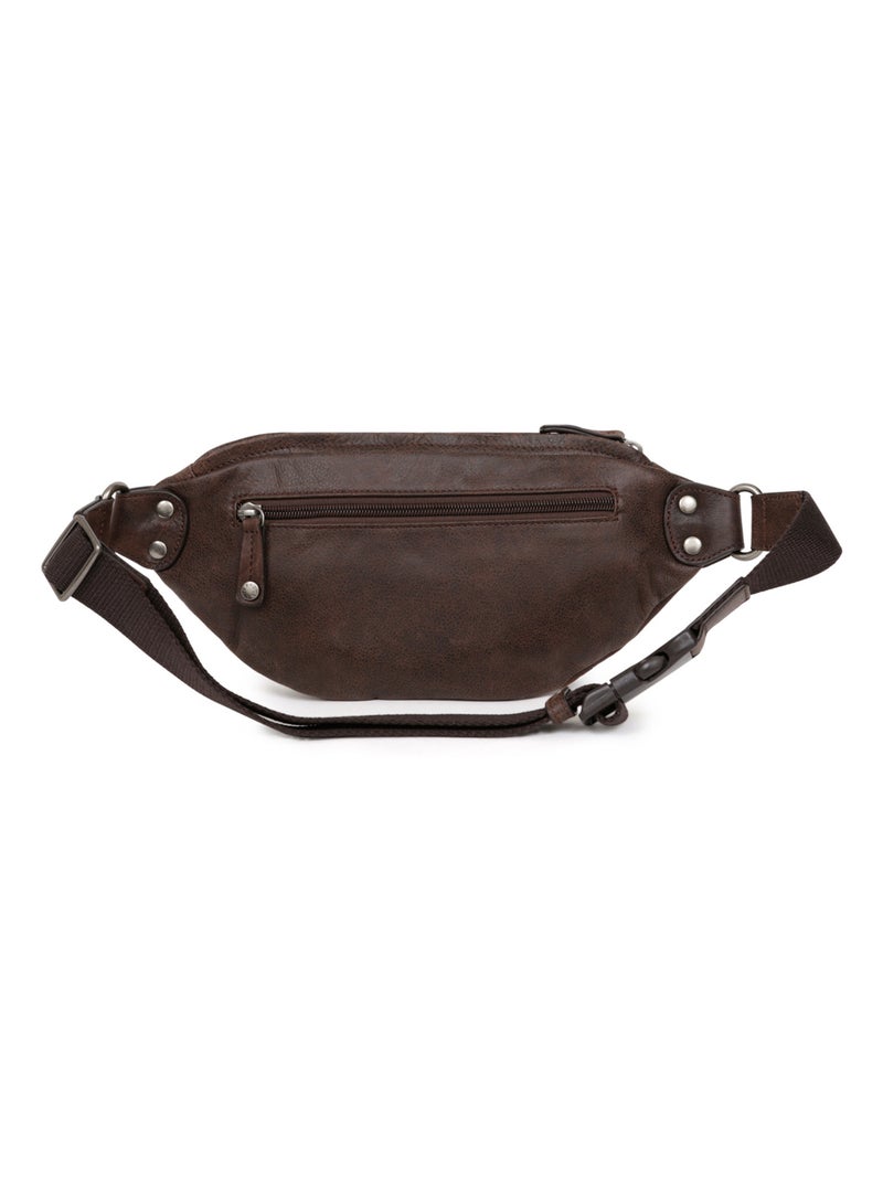 Sac banane  Cuir INSTINCT Marron - Kiabi
