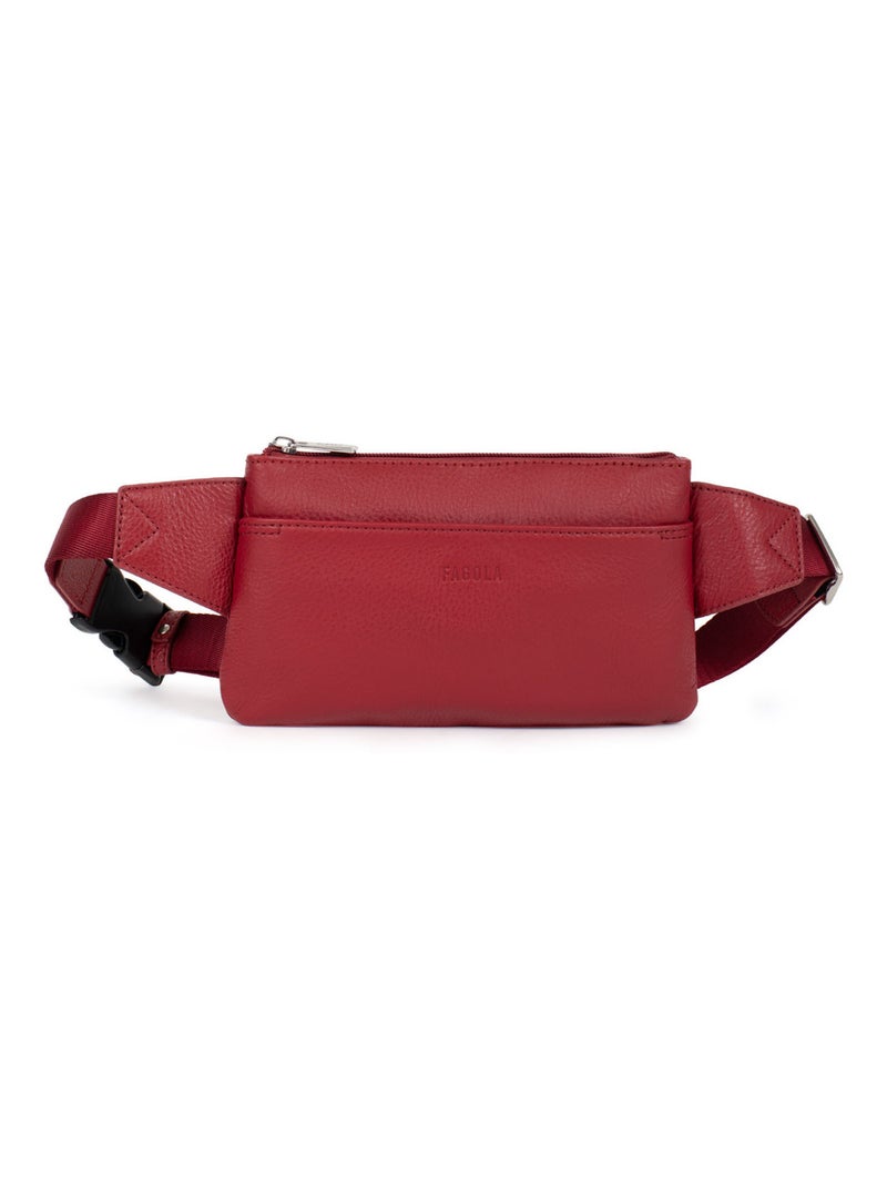 Sac banane Cuir Marta Femme Rouge carmin - Kiabi