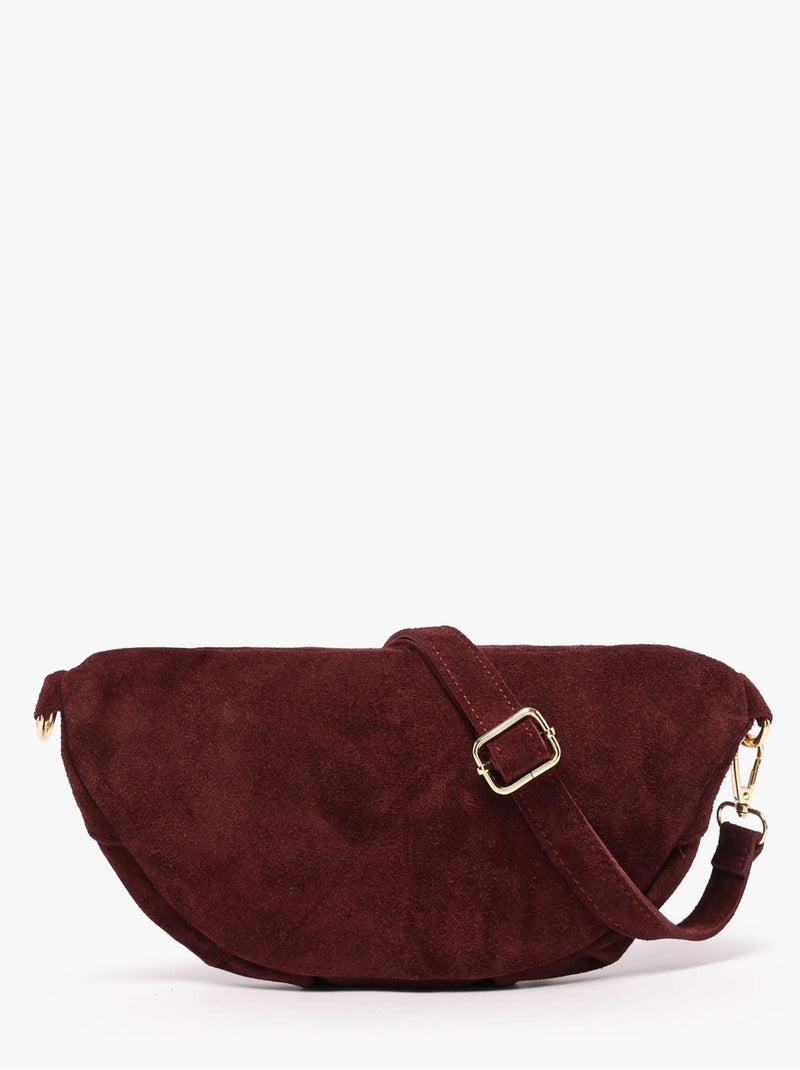 Sac banane cuir milano cuir de vachette Bordeaux - Kiabi