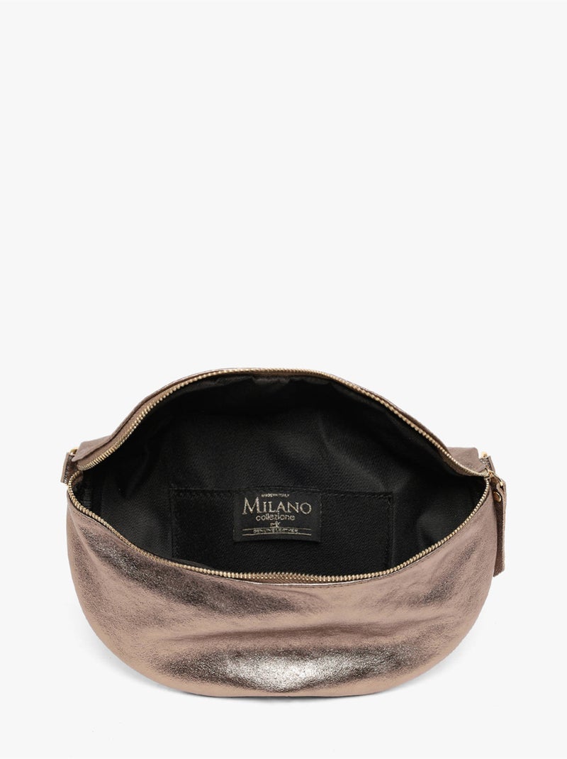 Sac banane cuir milano cuir de vachette Bronze - Kiabi