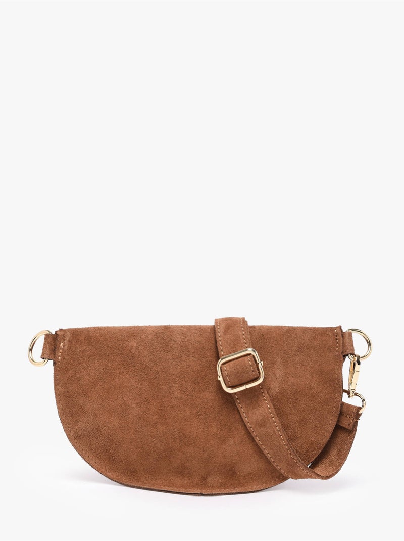 Sac banane cuir milano cuir de vachette Marron tabac - Kiabi