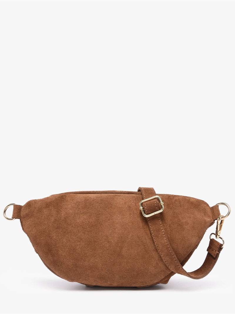 Sac banane cuir milano cuir de vachette Marron tabac - Kiabi