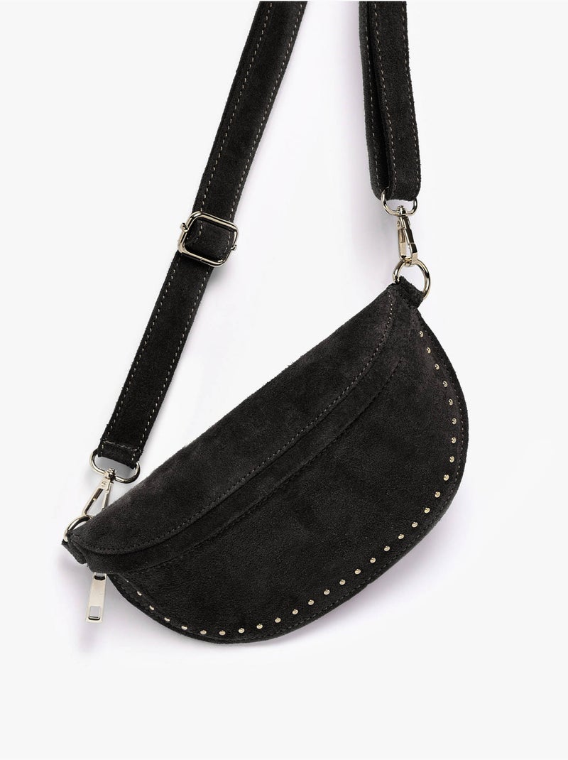 Sac banane cuir milano cuir de vachette Noir Noir - Kiabi