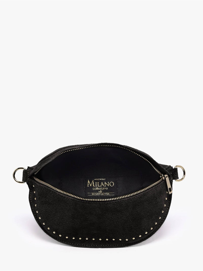 Sac banane cuir milano cuir de vachette Noir Noir - Kiabi