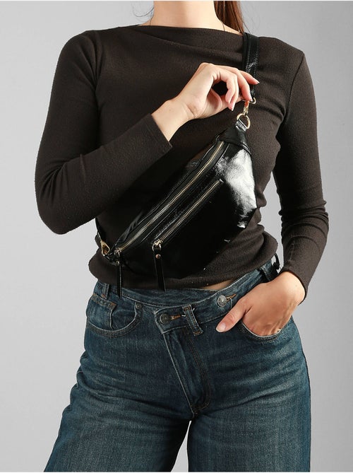 Sac banane cuir milano cuir de vachette - Kiabi