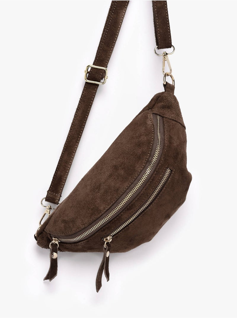 Sac banane cuir milano cuir de vachette Noir Rouge Noir - Kiabi
