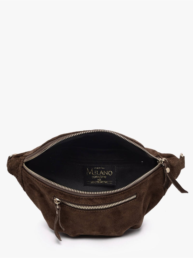 Sac banane cuir milano cuir de vachette Noir Rouge Noir - Kiabi