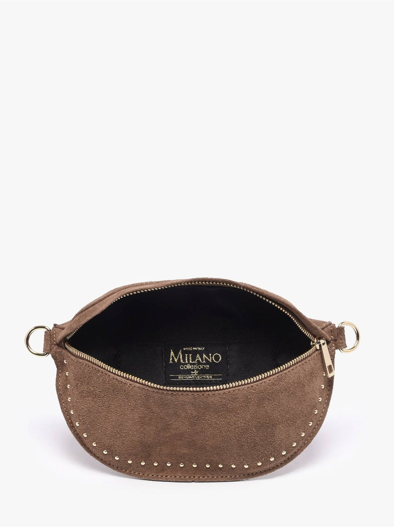 Sac banane cuir milano cuir de vachette Taupe - Kiabi