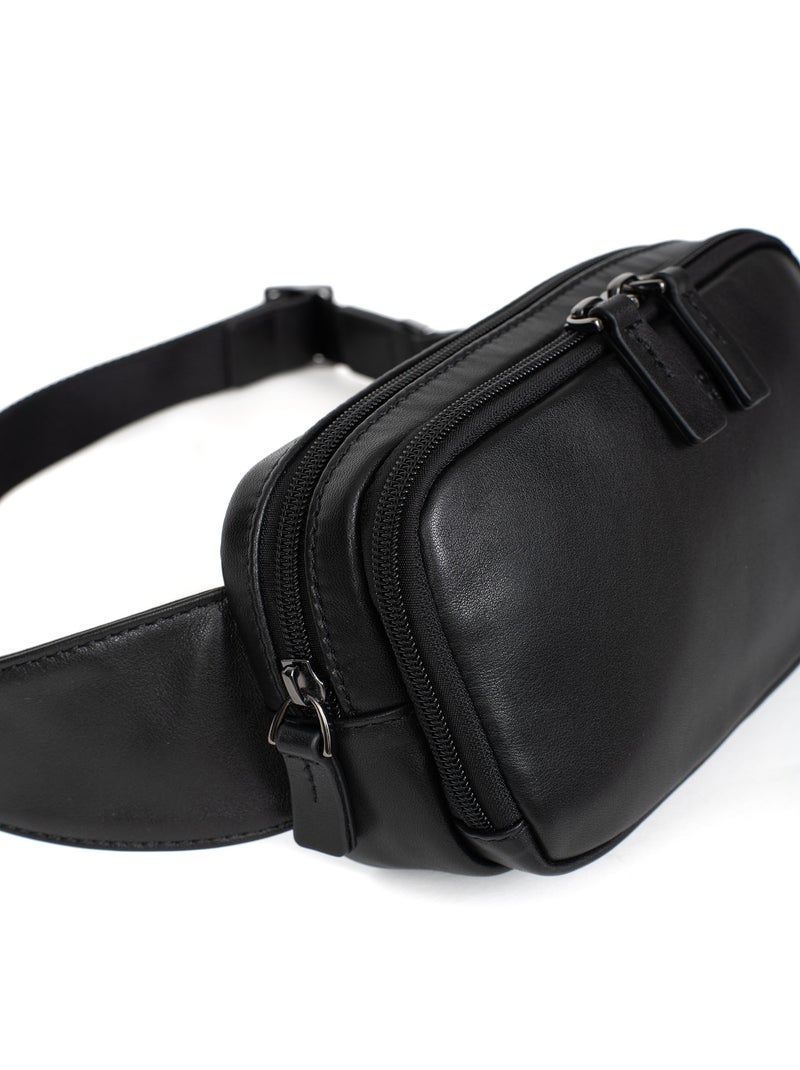 Sac banane  Cuir SOFT STUDIO Noir - Kiabi