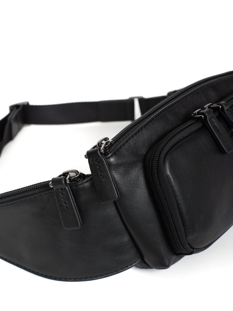 Sac banane  Cuir SOFT STUDIO Noir - Kiabi