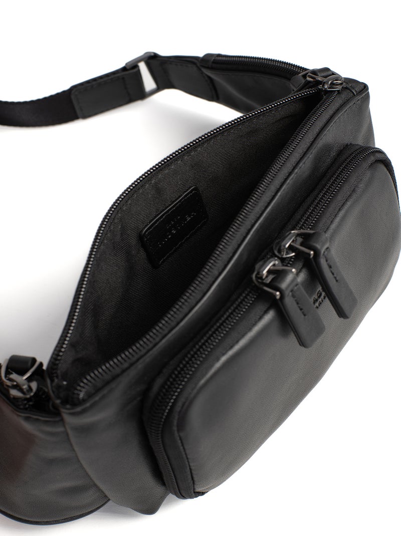 Sac banane  Cuir SOFT STUDIO Noir - Kiabi