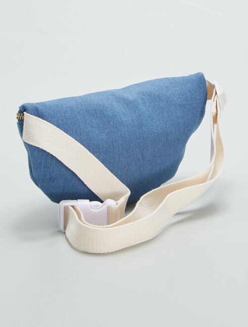 Sac banane en velours avec patch brodé - Bleu - Kiabi - 14.00€