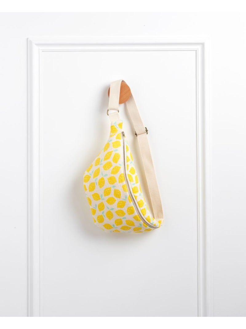 Sac banane en gaze de coton imprimé citron - SAUTHON Jaune - Kiabi