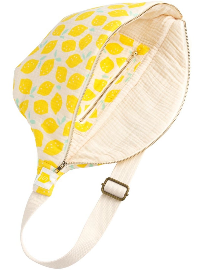 Sac banane en gaze de coton imprimé citron - SAUTHON Jaune - Kiabi