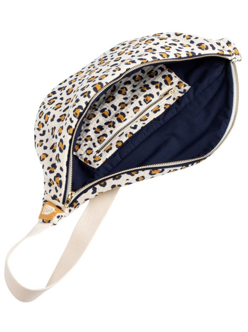 Sac banane en gaze de coton imprimé léopard - SAUTHON Ecru - Kiabi