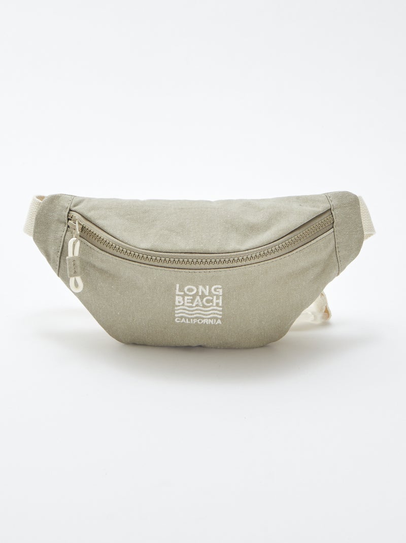 Sac banane en toile Vert - Kiabi