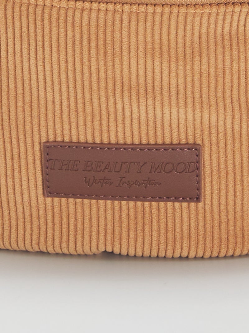 Sac banane en velours avec patch brodé Marron - Kiabi