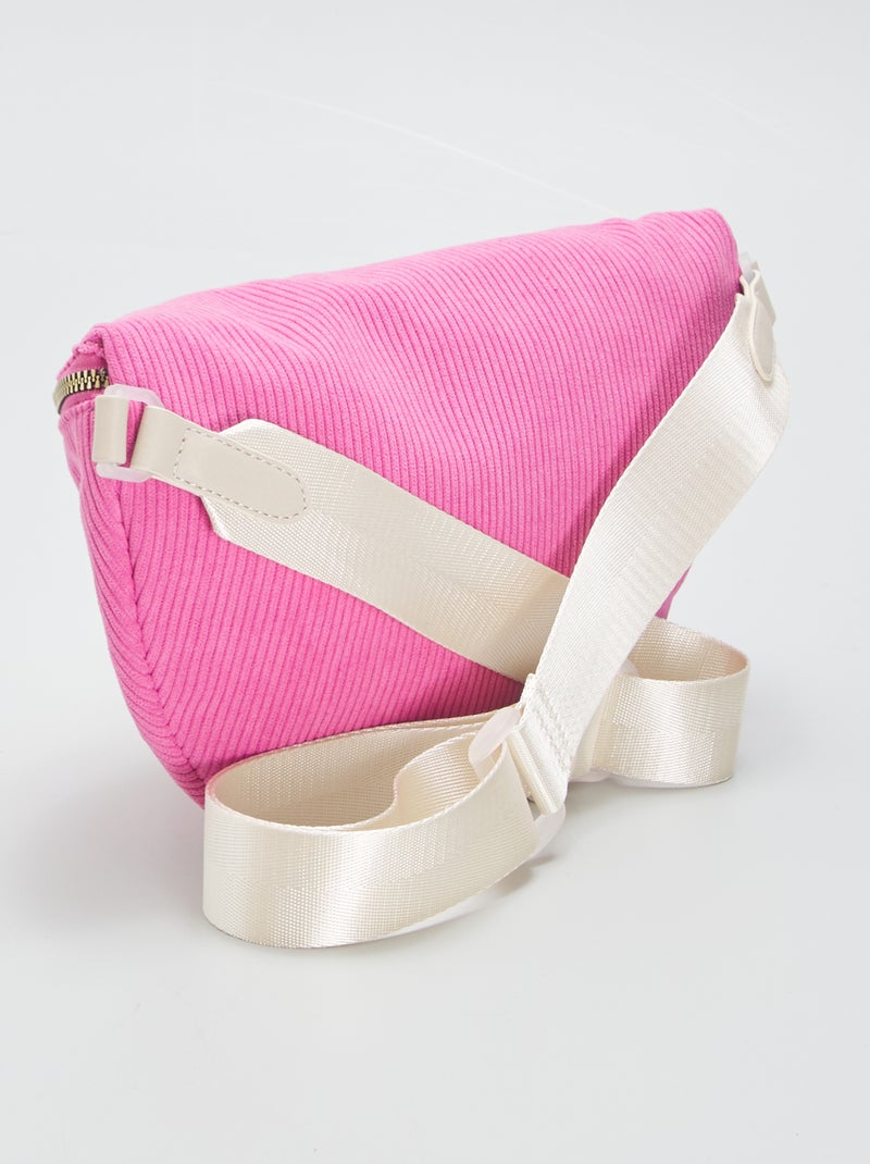 Sac banane en velours avec patch brodé Rose - Kiabi