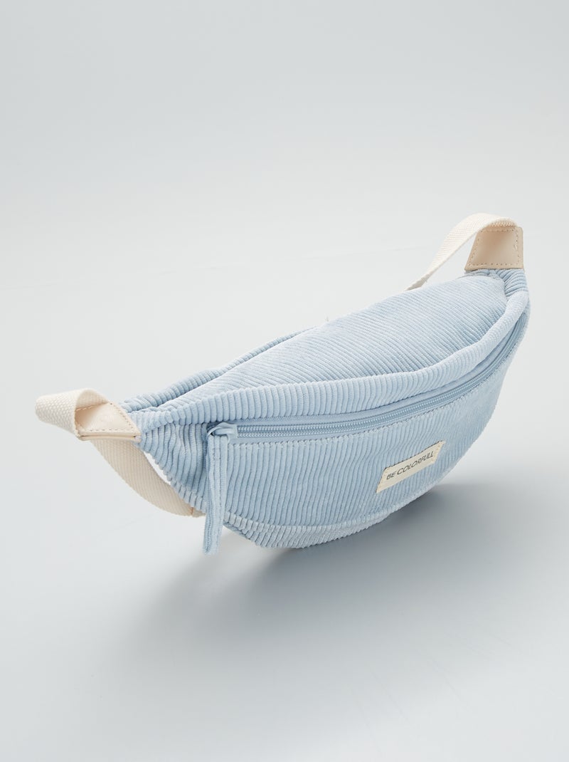 Sac banane en 'velours' bleu - Kiabi
