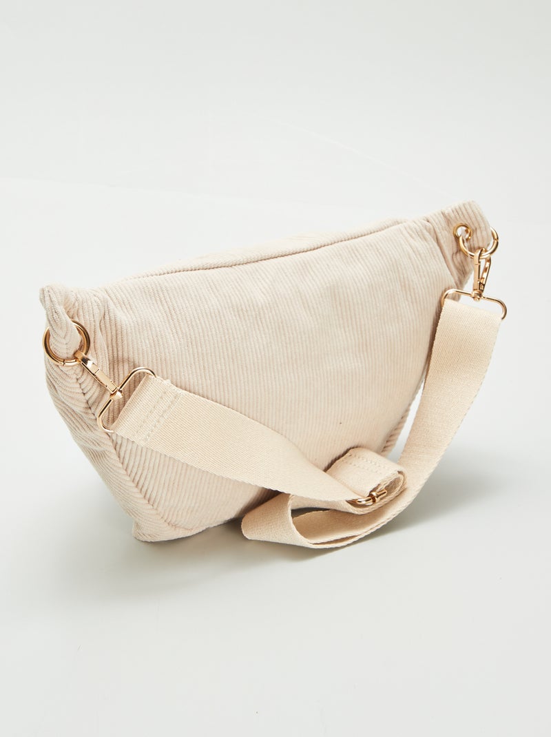 Sac banane en velours côtelé Beige Femme Kiabi