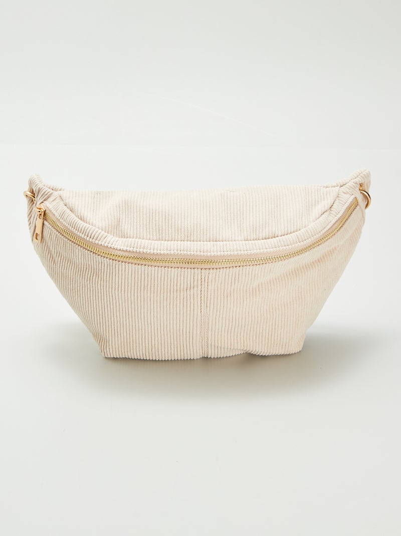 Sac banane en velours côtelé Beige - Kiabi