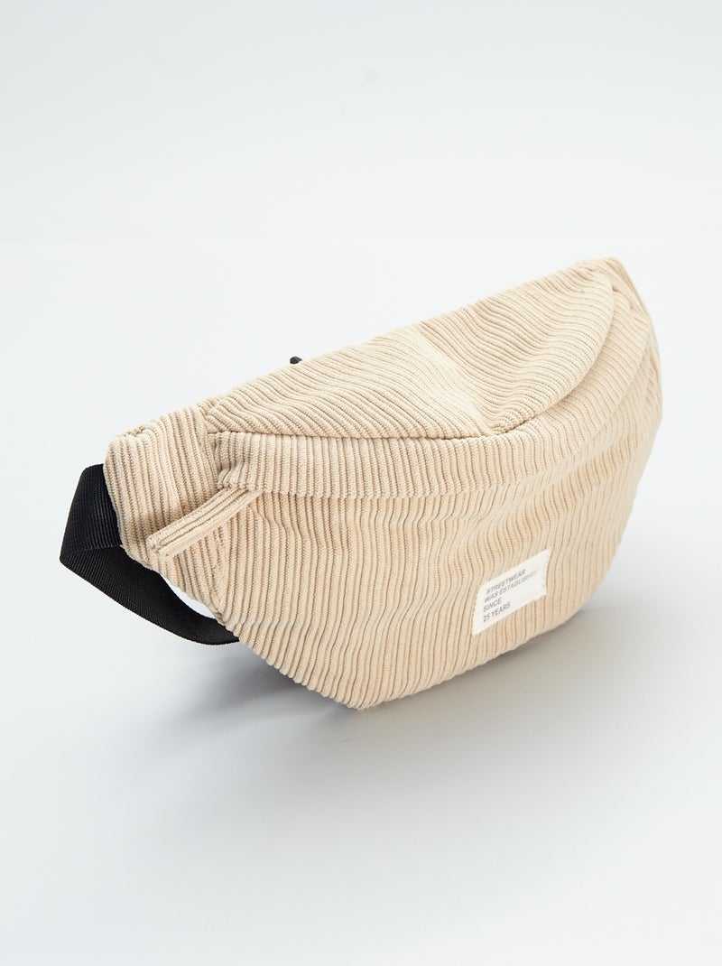 Sac banane en velours côtelé Beige - Kiabi