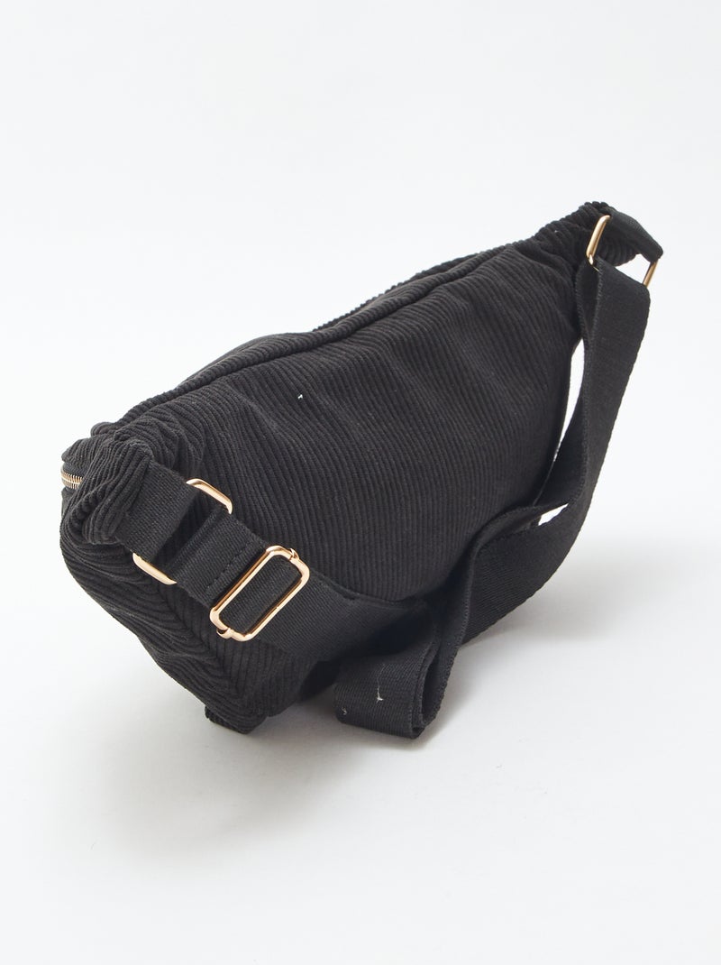 Sac banane en velours côtelé Noir - Kiabi