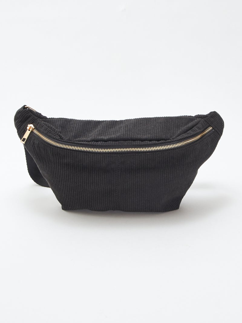 Sac banane en velours côtelé Noir - Kiabi