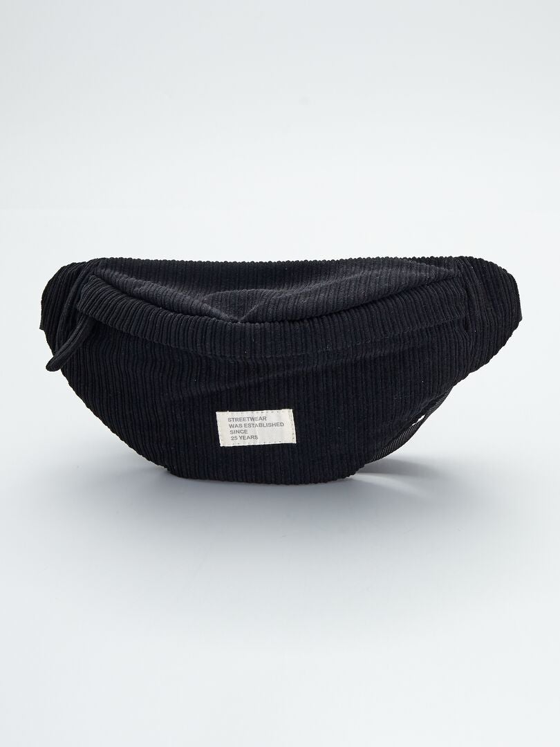 Sac banane en velours côtelé - noir - Kiabi - 10.00€