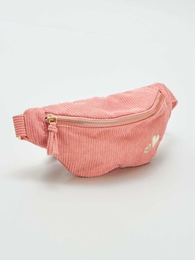 Sac banane en velours côtelé Rose - Kiabi