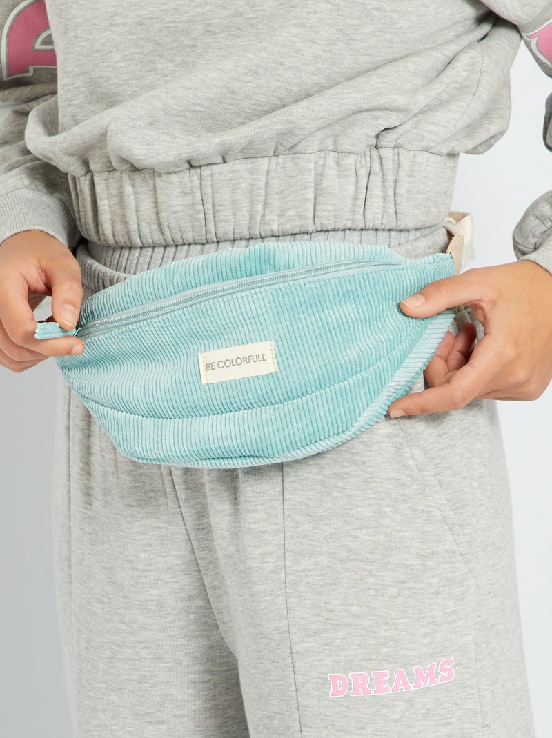 Sac banane en 'velours' vert - Kiabi