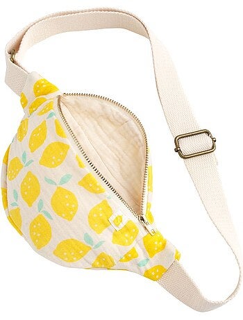 Sac banane enfant en gaze de coton imprimé citron - SAUTHON