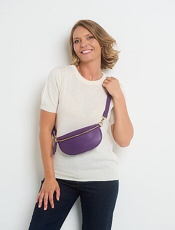 Sac banane femme en cuir grainé