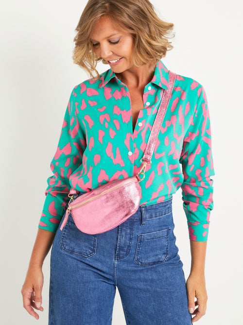 Sac banane femme en cuir métallisé - Kiabi