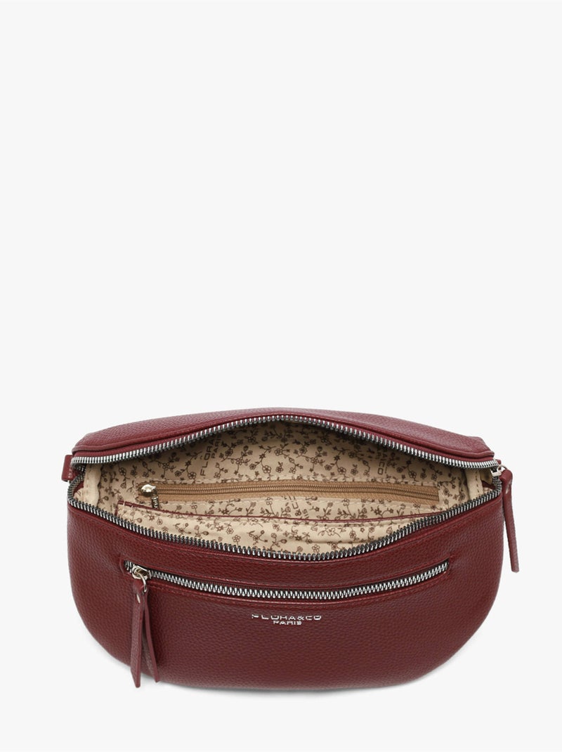 Sac banane flora & co toile enduite Bordeaux - Kiabi