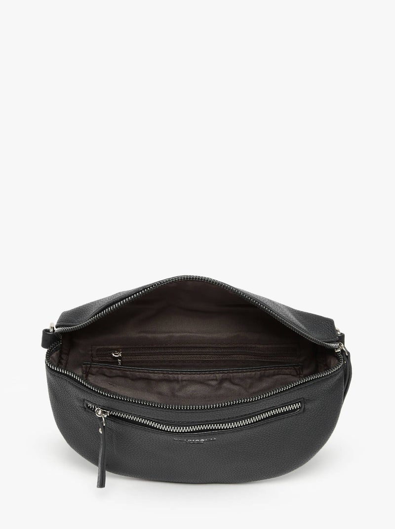 Sac banane flora & co toile enduite Noir Noir - Kiabi