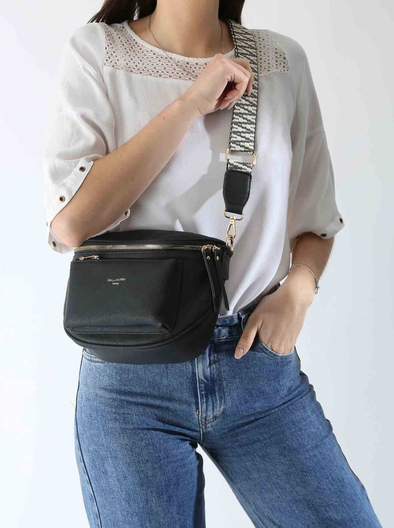 Sac banane gallantry toile enduite Bleu Noir - Kiabi