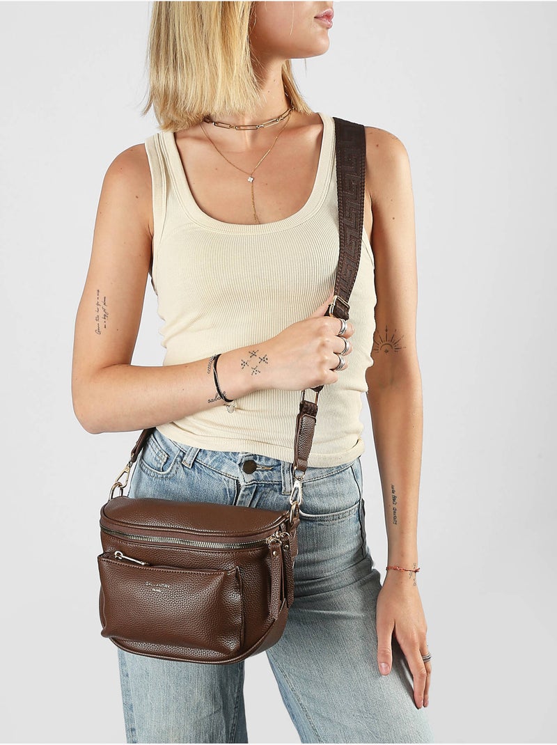 Sac banane gallantry toile enduite Marron caramel - Kiabi