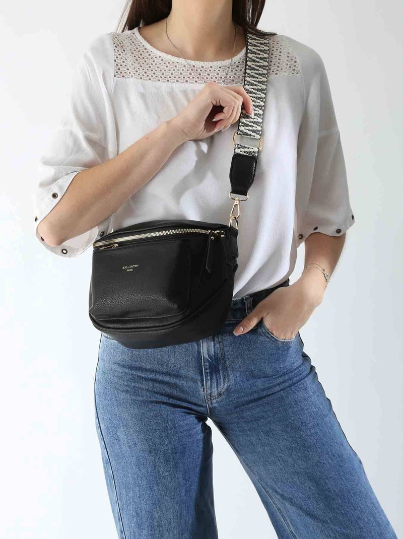 Sac banane gallantry toile enduite Noir - Kiabi