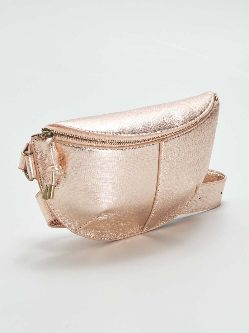 Sac banane glossy Rose doré - Kiabi