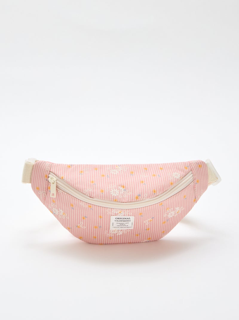 Sac banane imprimé all-over fleuri en coton Rose - Kiabi