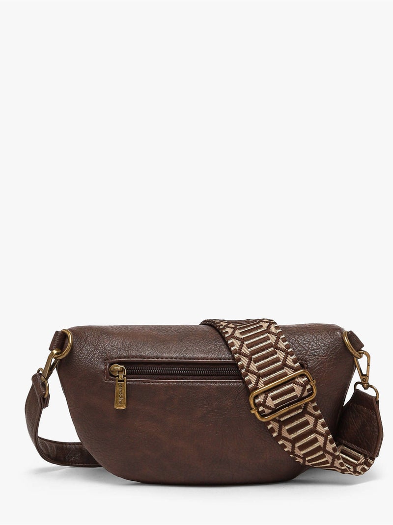 Sac banane mandoline toile enduite Marron caramel - Kiabi