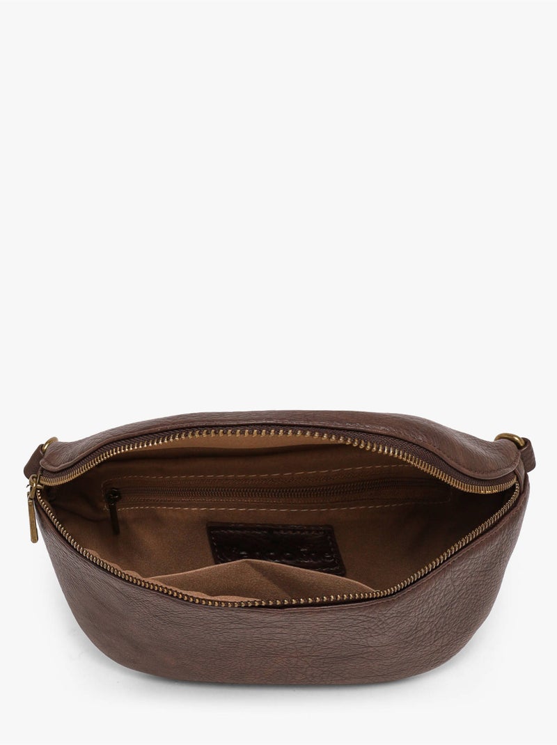 Sac banane mandoline toile enduite Marron caramel - Kiabi