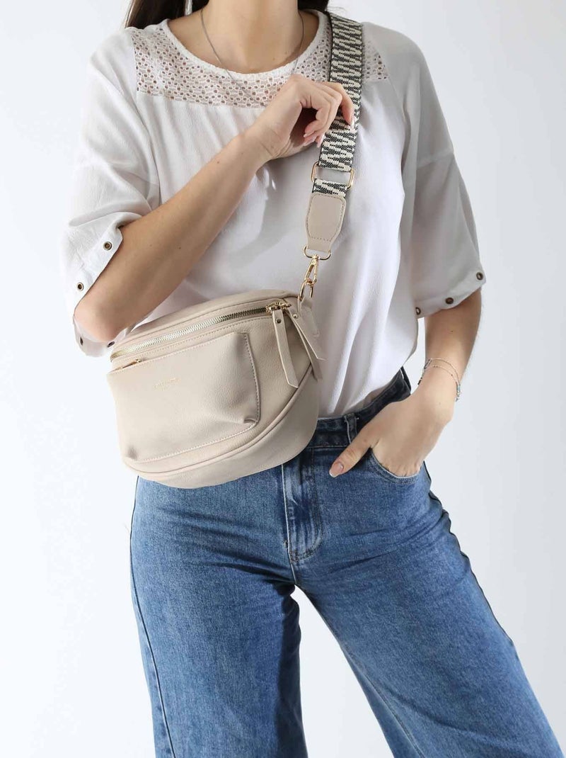 Sac Banane Miniprix Toile Enduite Beige - Kiabi