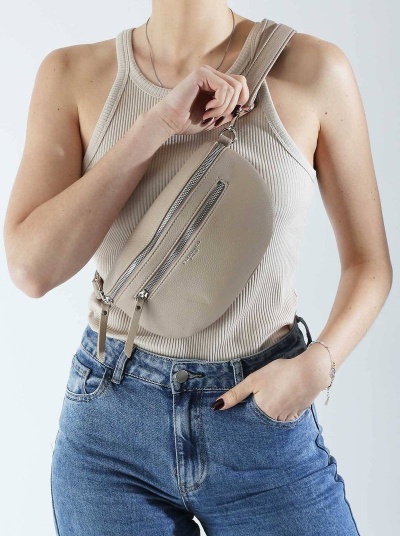 Sac Banane Miniprix Toile Enduite Beige - Kiabi