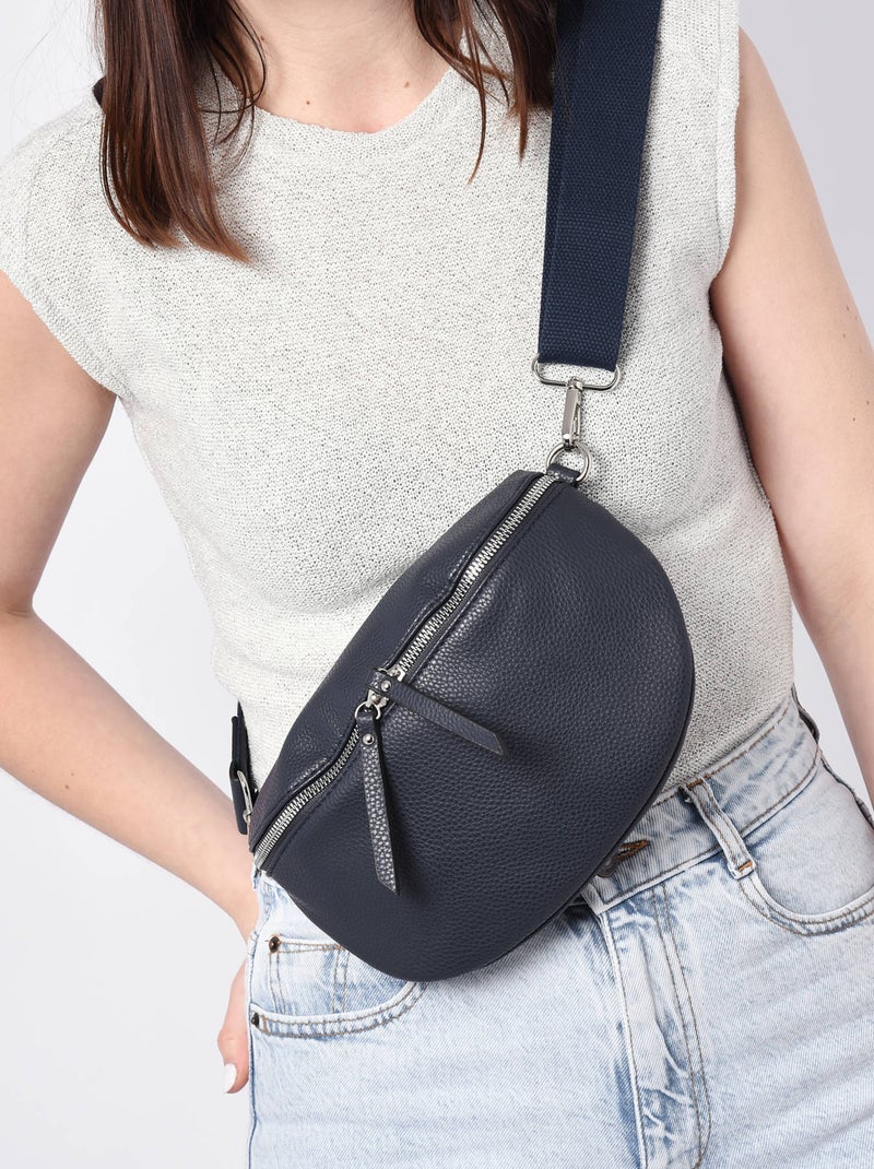 Sac Banane Miniprix Toile Enduite Bleu nuit - Kiabi